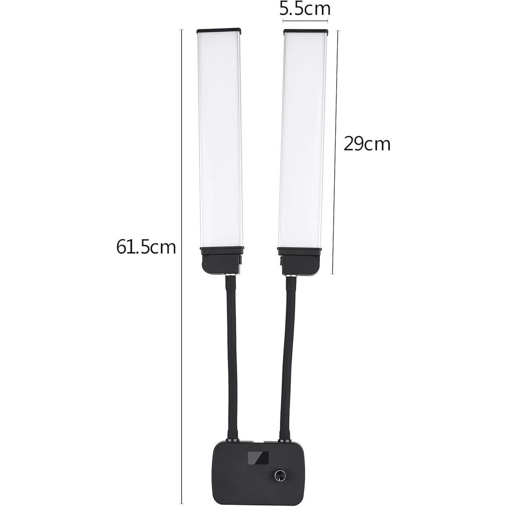 Flexible Double Arms LED Fill Light Bi-Color Dimmable Beauty LED Video Lights  3 Light Modes with Phone Holder for Live Stream