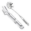 Stainless Steels Spaghetti Spoon and Tongs Ergonomic Kitchen Tool With Drain Holes For Frying Boiling And Serving Food