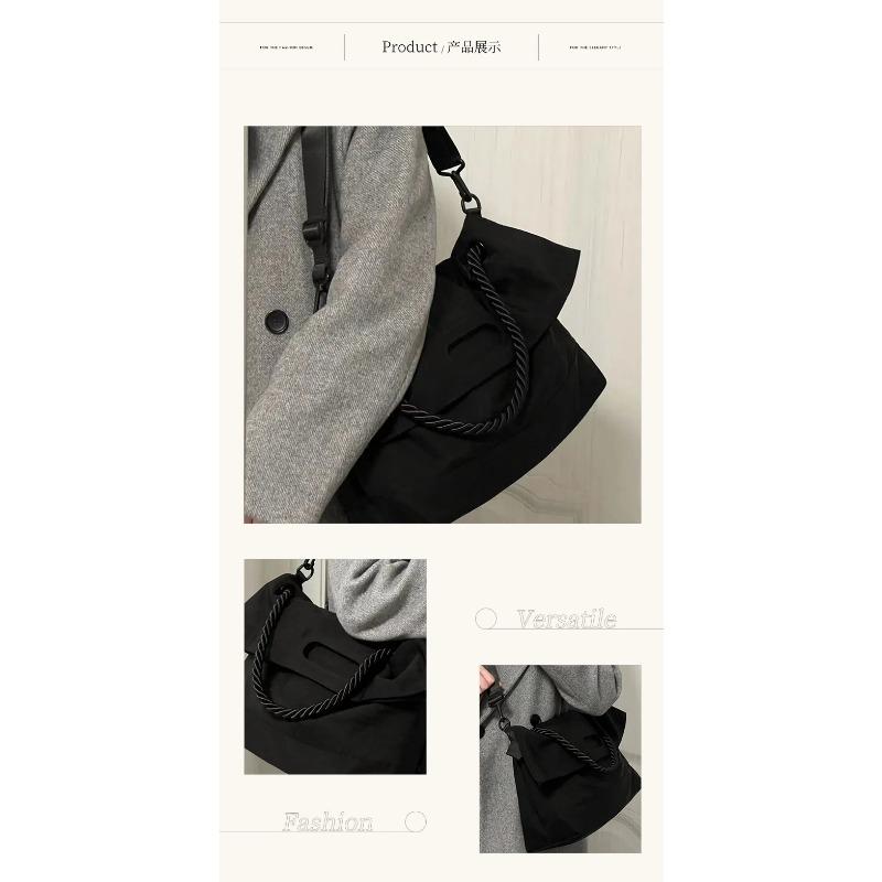 Large Capacity Tote Bag, Thick Rope Bag, Messenger Bag, Versatile Commuting Fashion One Shoulder Crossbody Bag Women's Bag
