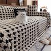 EIFLOY-Houndstooth Plush Sofa Cover, Anti Slip, Blanket, 3 Seat, Thick Corner Couch Slipcover, Velvet Furniture Protector, Soft