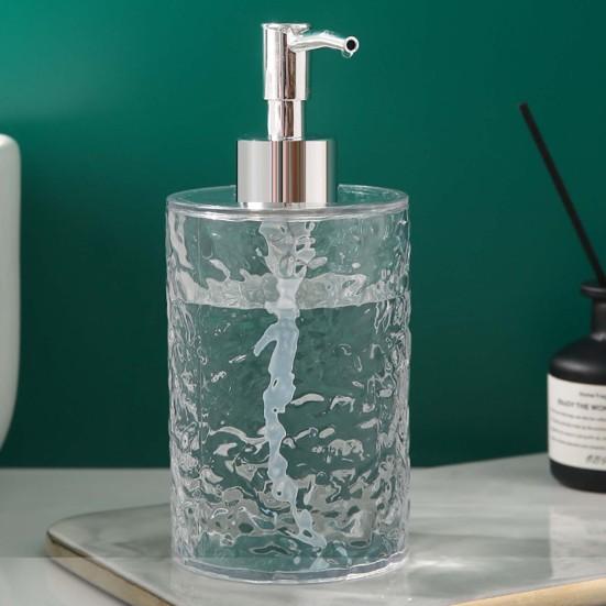300/400ML Ripple Liquid Soap Dispenser Shampoo Body Hand Wash Shower Gel Facial Cleanser Container Bathroom Refillable Empty Press Pump Bottle