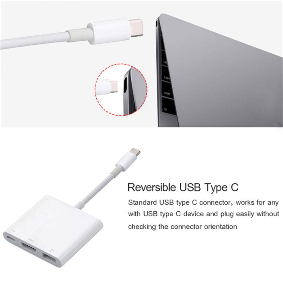 Цифровой AV-мультипортовый адаптер USB-C с USB-портом Белый Прочный Для Apple