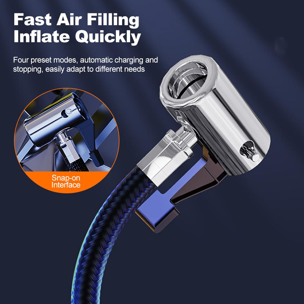 Портативный воздушный компрессор для накачивания шин, аккумуляторный насос для накачивания шин с 3 насадками 12 В для автомобиля