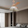 Modern 52 Inch Ceiling Fan with Light Remote Control 6 Speed 3 Color LED Wood Blades for Bedroom Living Room