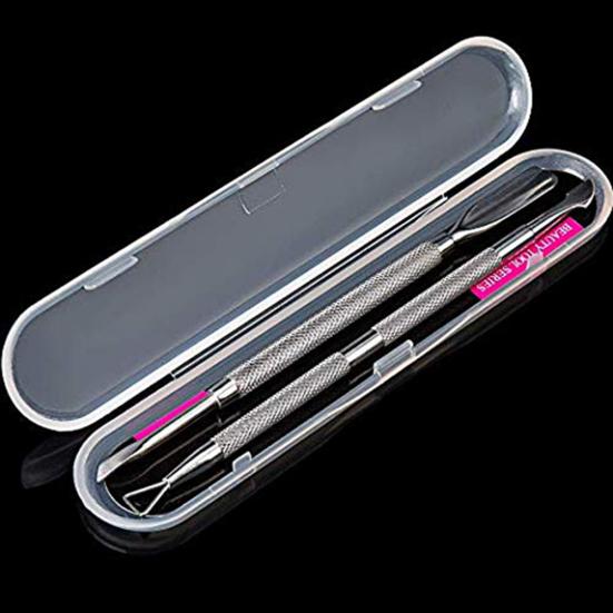 2Pcs Professional Triangle Dead Skin Remover Cuticle Pusher Nail Peeler Scraper