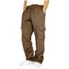Autumn And Winter Plush Sports And Leisure Pants For Men With Multiple Pockets And Loose Work Clothes Tied With Ropes. Men's Pa