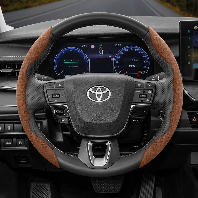 Подходит для Toyota Противоскользящая Пряжка Сегментированная Замшевая Накладка на Руль Подходит для Yaris Auris Chr Corolla Rav4 Hilux Wish Roomy Aqua Probox Prius