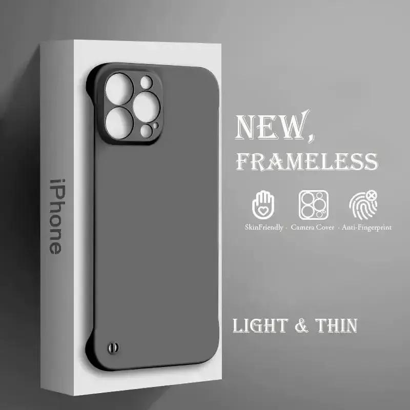 Ультратонкий матовый безрамочный жесткий чехол для iPhone 15 14 13 12 Mini 11 Pro Max X XR XS SE 7 8 Plus противоударная задняя крышка