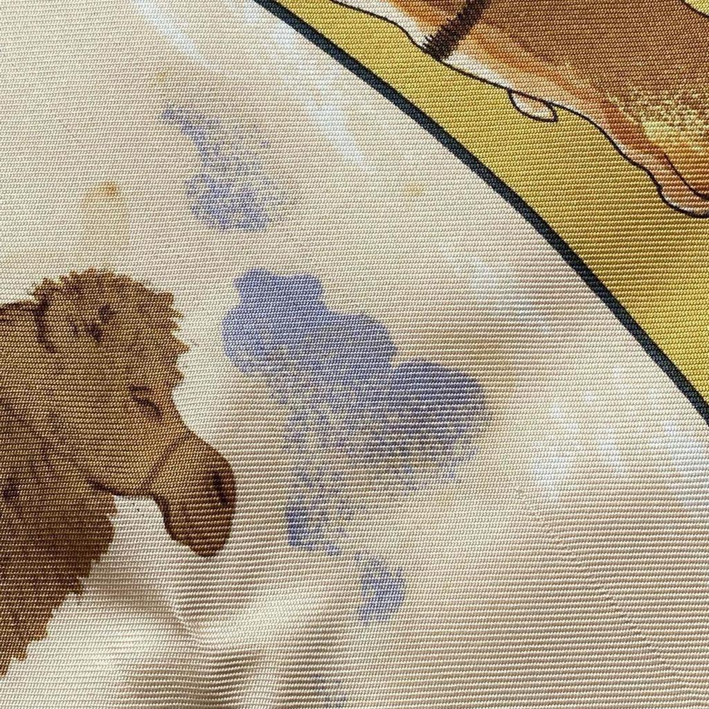 Used HERMES CHASSES EXOTIQUES Herms Exotic Hunts Scarf Silk Carr 90 Brown Large Vintage