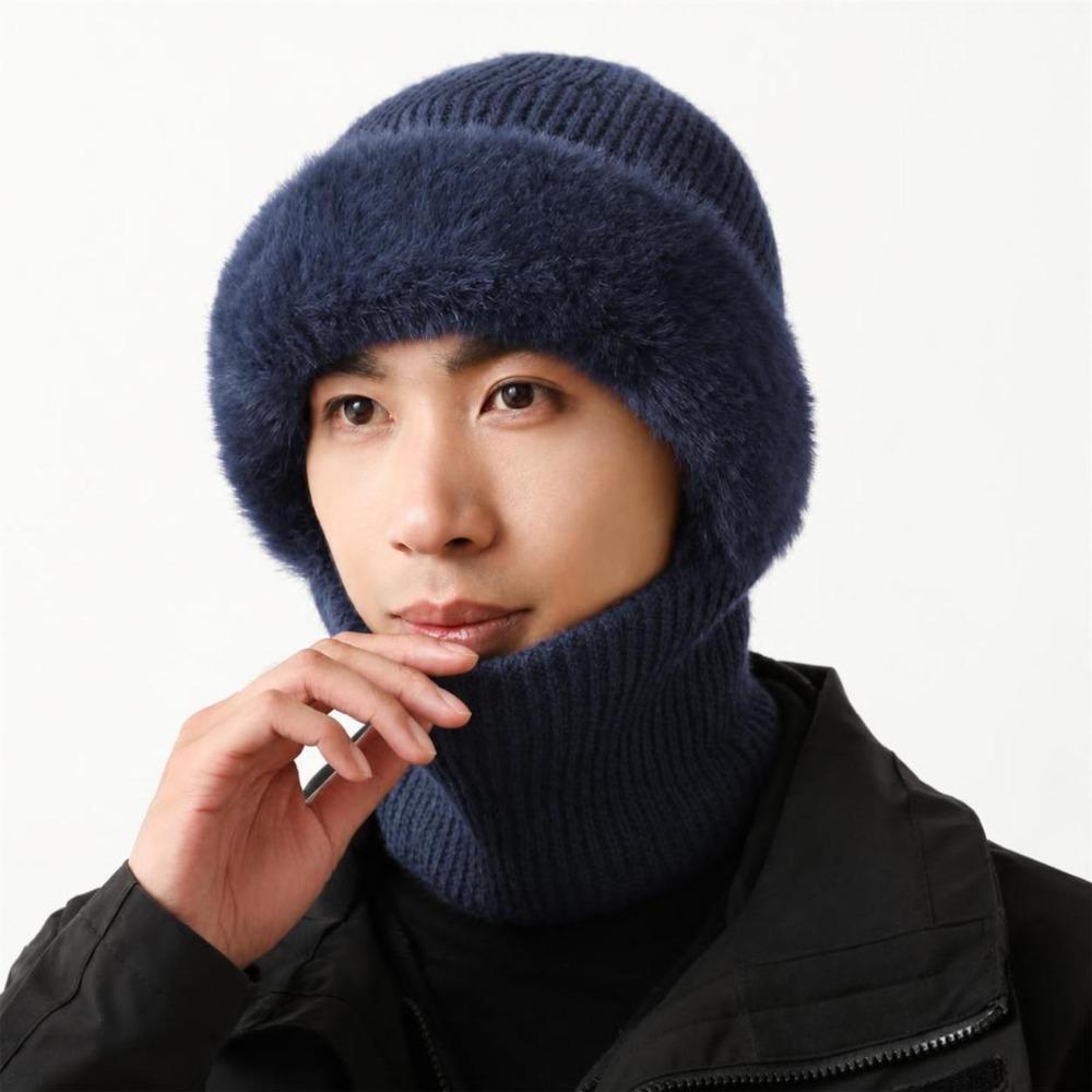 Full Cover Style Winter Warm Hat Thicken Knit Beanie Hat Comfortable Men Balaclava Hat Outdoor