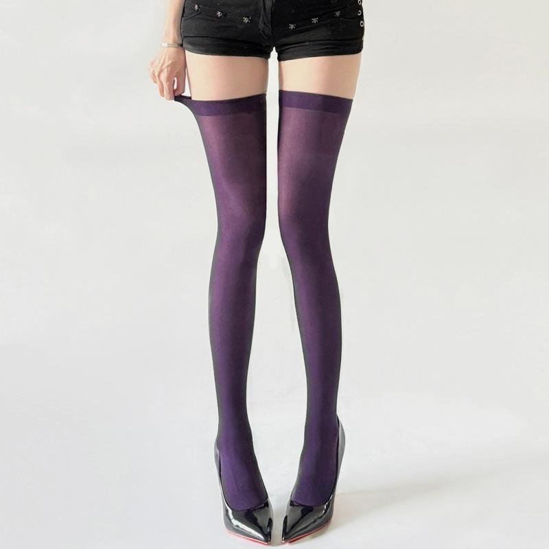Темно-зеленые бархатные чулки 80D Весна и Осень Сексуальные Jk Аниме Лолита Фиолетовые шелковые носки до колена Кос