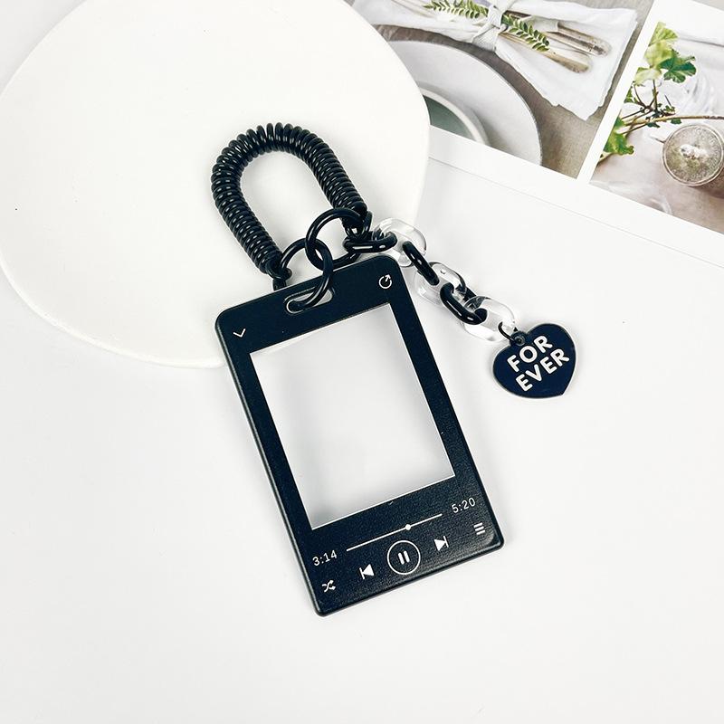 Ins Transparent Acrylic Photocard Holder Keychain Idol Photo Sleeve Credit ID Bank Card Holder Student Card Case Protective Case