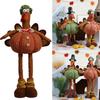 Thanksgiving Decoration Turkey Doll with Telescopic Legs Autumn Decors Turkey Figurine Festival Farmhouse Home Ornaments