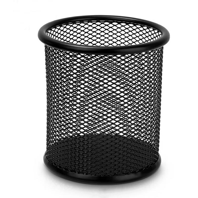 Pen Holder - Metal Hollowed-out Round Pen Holder for Student Stationery, Desk Office Supplies, Storage and Display Items, Office Stationery.