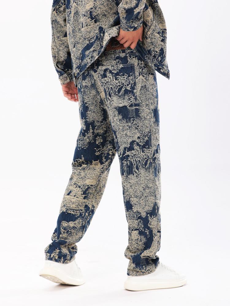 2025 Spring & Autumn Unisex High-End Jacquard Denim Jackets - American High Street Style