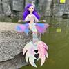 Sparkly Sequin Mermaid Princess Doll Tulle Skirt Pretend Play Toy Mermaid Tail Doll  For Kids