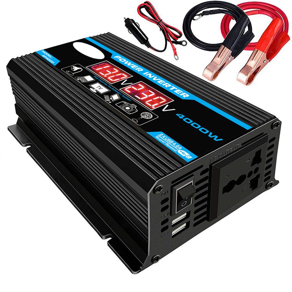 4000W Power Inverter DC 10.5V~15V 220V Car Sine Wave Converter Dual USB Voltage Transformer Overvoltage Overload Protection