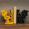 Dragon Book End 3D Printed Realistic Dragon Bookend Bookshelf Accessory for Home Office Desk Living Room Decoration