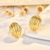 Fashionable Niche Personality Temperament Earrings Elliptical Streamlined Striped Earrings for Women