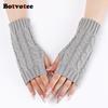 Перчатки без пальцев Botvotee для женщин Зимние Мягкие Теплые Вязаные Перчатки Y2k Аксессуары Рукава для женщин Варежки без пальцев Guantes
