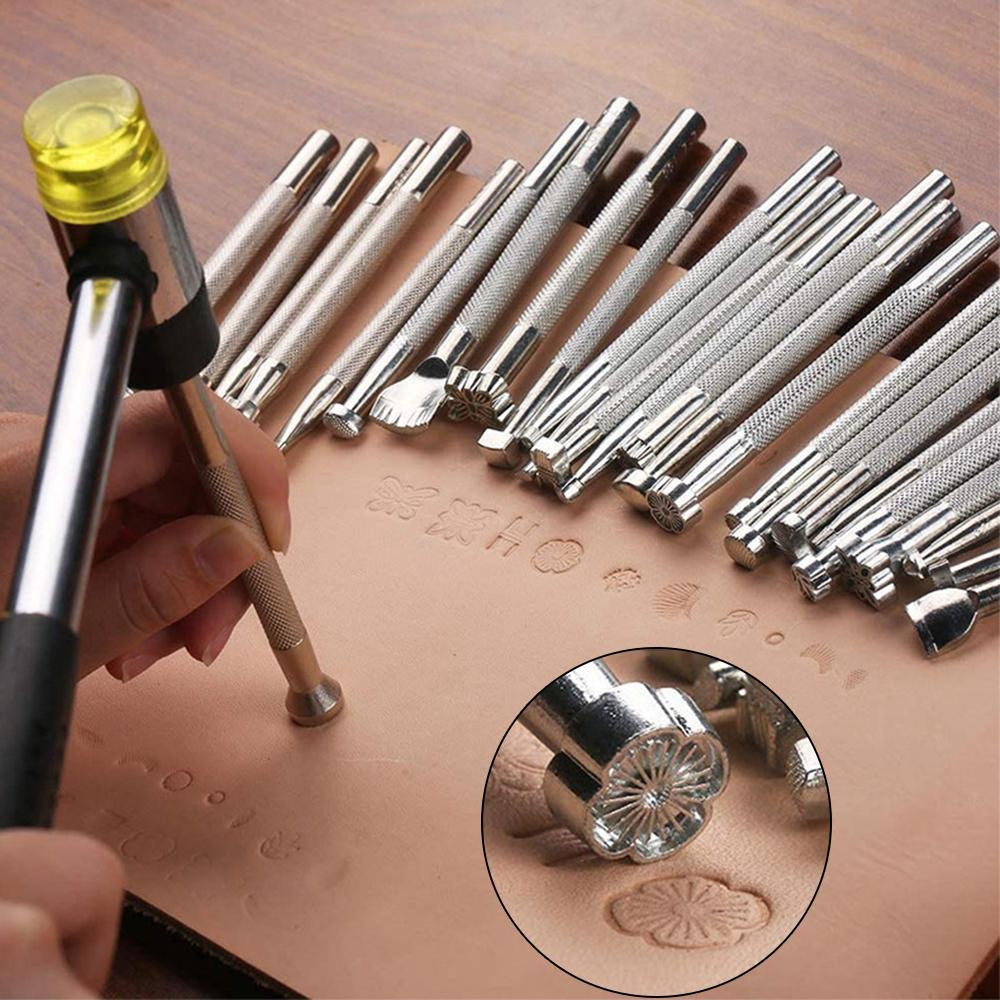 Набор стамесок для резьбы по дереву своими руками Искусства и ремесла Трафарет Скульптура Выбивание Цветов Печать 20 шт. Аксессуары для кожаных инструментов