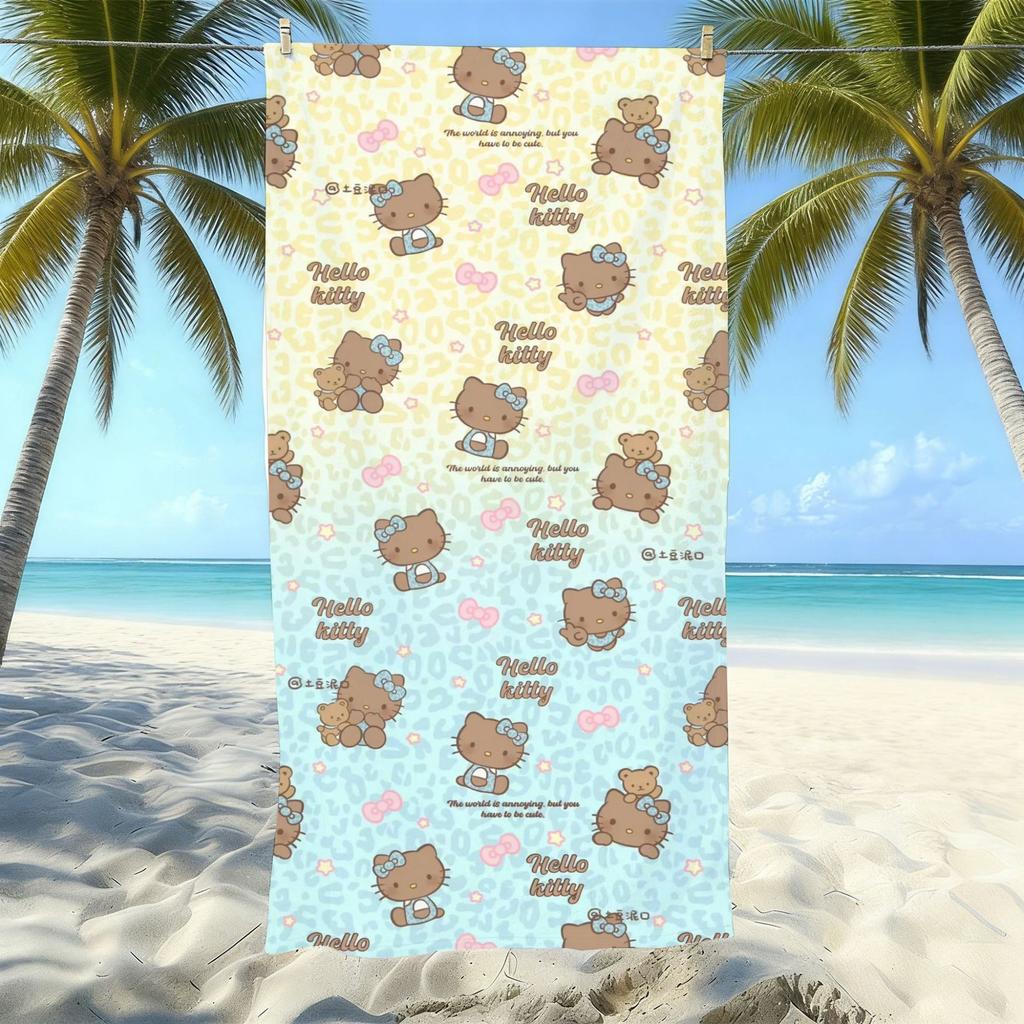 Cute Cartoon Printed Microfiber Beach Towel Quick Dry Bath Towel For Adults Kids Swimming