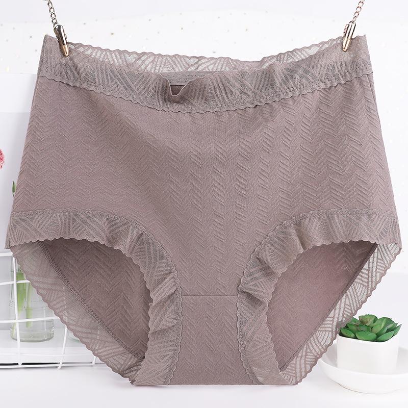Women's Plus Size High Waisted Lace Middle Aged Mom Panties