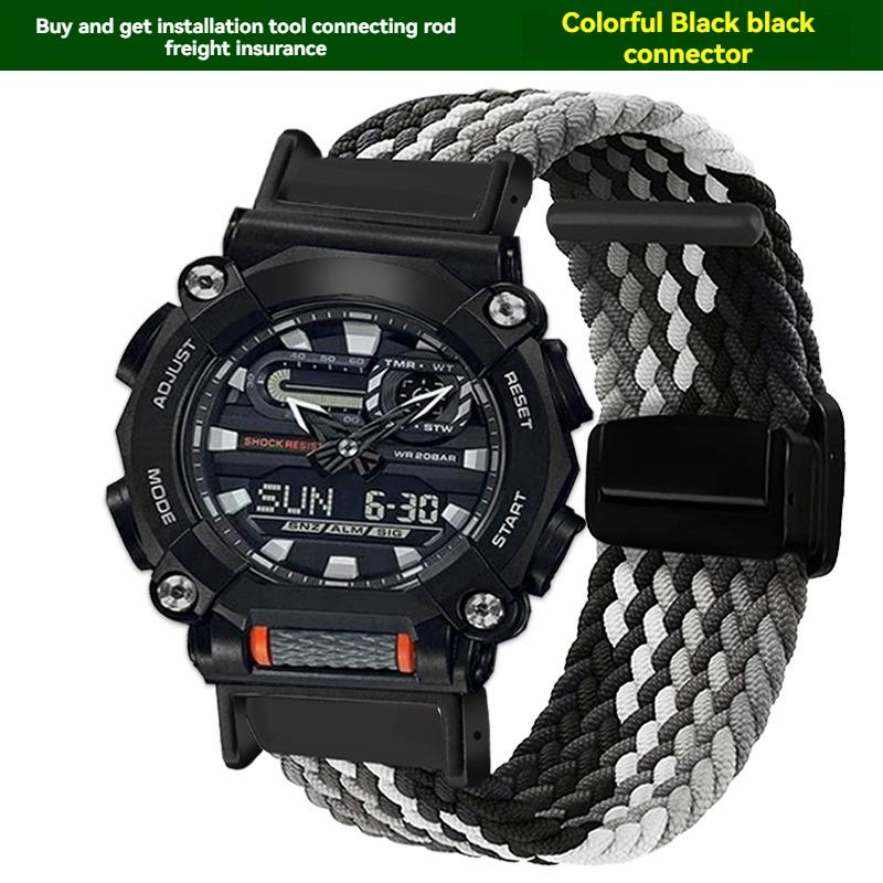 Для часов Casio с магнитной нейлоновой ремешком 16 мм для активного отдыха G-SHOCK GA110 100 120 GA900 GA2100 DW-5600 GW-B5600 GW-M5610 Спортивный ремешок