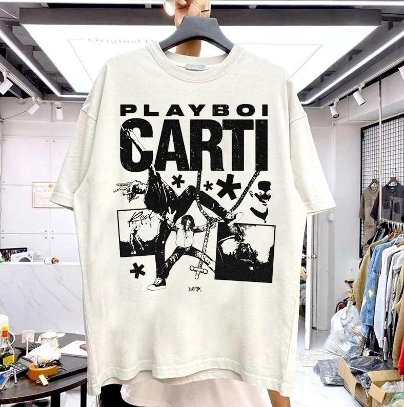 Remake Playboi Carti Retro style White Short Sleeve T shirt vtg Men Women