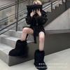 Зимние женские сапоги с имитацией меха енота, высокие, зимние, с имитацией меха лисы, снегоступы