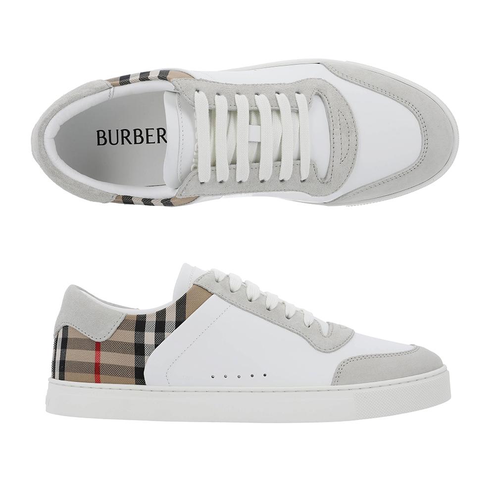 Burberry 8069089 A9022 Vintage Check Suede Leather Sneakers