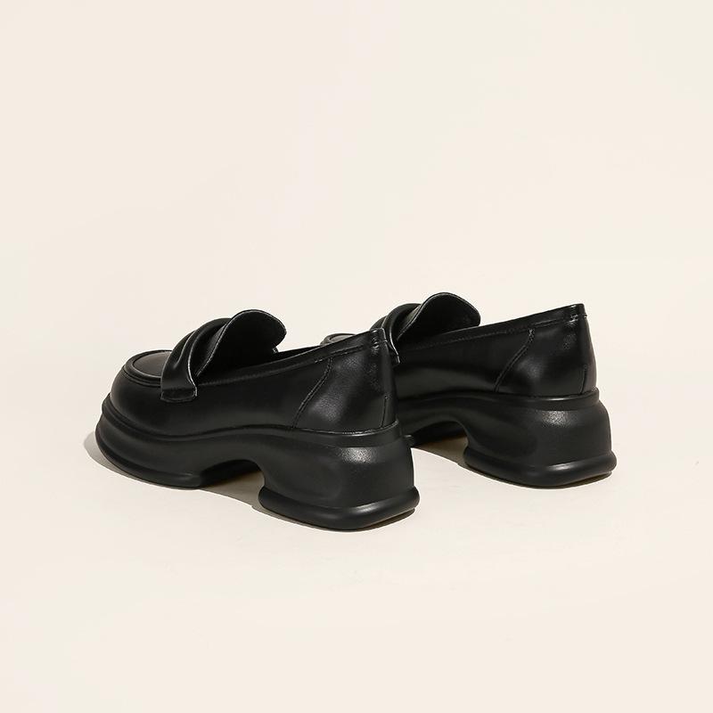 Натуральная кожа на плоской подошве для женской обуви Huizhou, виноградная мать, такие же мокасины, универсальные кожаные туфли на платформе, увеличивающие рост в студенческом стиле