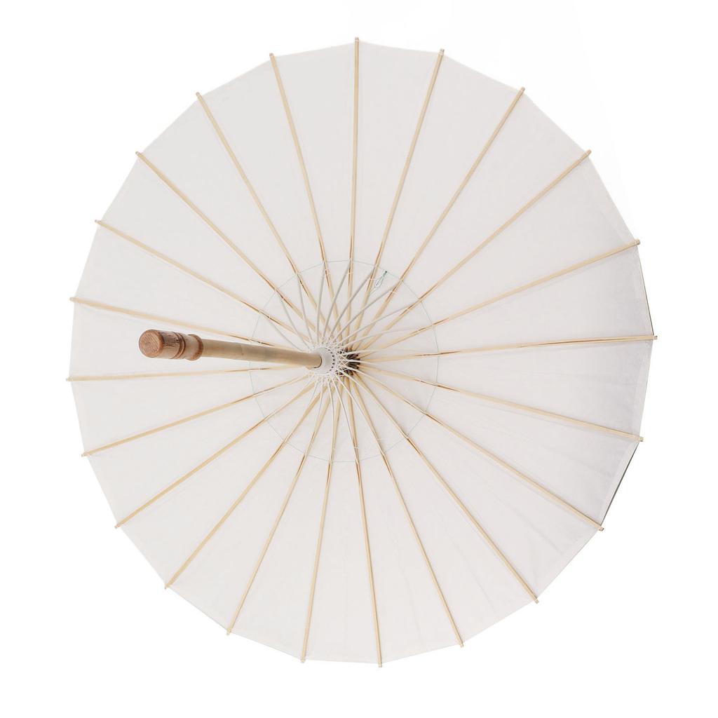 Kids Paper Parasol Bamboo and Paper Chinese Style Elegant White DIY Paper Umbrellas for Decoration