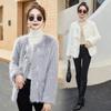 Winter New Style Fox Fur Coat Fur One-piece Women's Suede Popular Horn Button Warm Coat