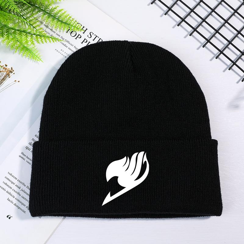 Зимняя теплая шапка аниме Fairy Tail вязаная шапка шляпа унисекс хлопковая шапка с принтом подростковая зимняя вязаная шапка шапки шапки