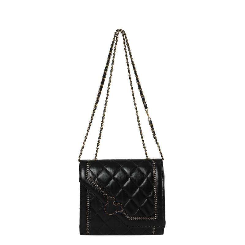 Chic 2024 Spring Fashion Cute Bear Head Lock Buckle Embroidered Small Shoulder Bag In Black White Or Rose Red