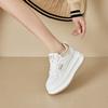 Thick-Soled Leather White Shoes Women's New Spring Versatile Single-Layer Shoes Platform Sneakers Height Increasing Insole Casual Sneakers