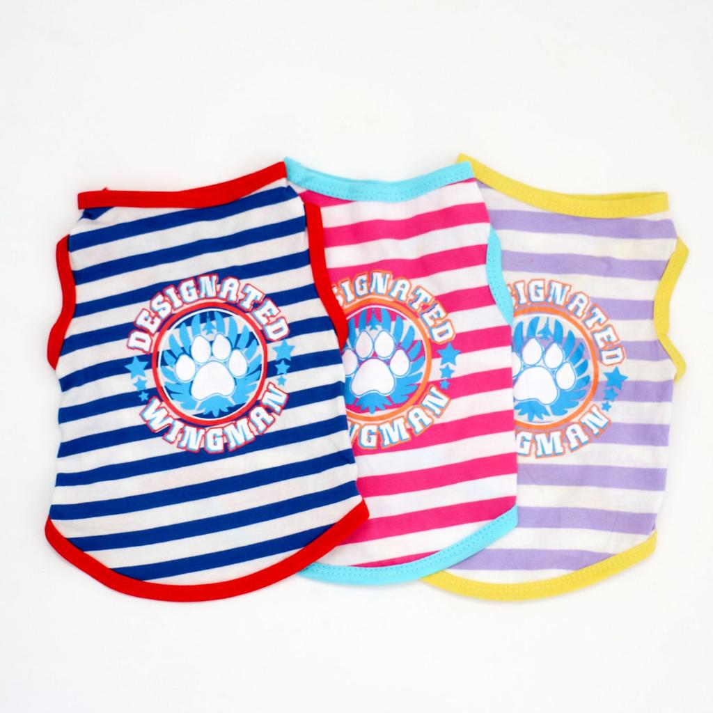 Pet Clothing, New Spring and Summer Models, Cat and Dog Pet Clothes, Breathable Striped Vest