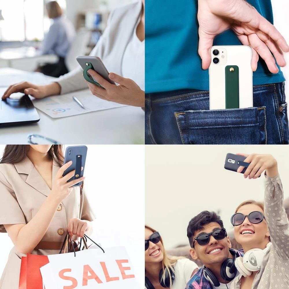 Браслет на запястье, держатель для мобильного телефона, нажимной держатель для телефона, универсальный однотонный держатель для iPhone Xiaomi