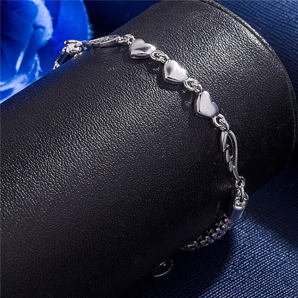 925 Sterling Silver Romantic Heart Love Bracelet for Woman Luxury Fashion Jewelry Party Wedding Accessories Gifts