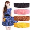 Belt Elastic Double-flower Fabric Wide Elastic Waist Belt for Party