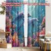 2pcs, 2D FLAT PRINTING Curtains (Without Rod) Ocean Harmony(4) Digital Printing On Holiday Curtains Yarn Curtains Decorations
