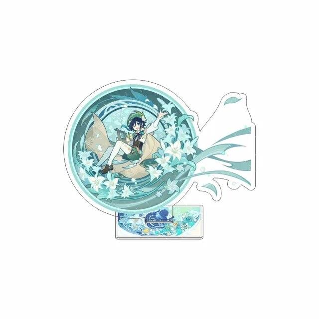 Фигурка аниме Genshin Impact Scaramouche Zhongli Hutao Xiao Kaeya, акриловая подставка, модель, тарелка, декор для стола, стоящий знак, подарки для фанатов