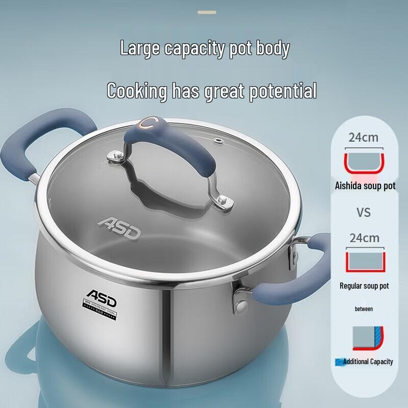 ASD DeLisha High-End 24cm 304 Stainless Steel Non-Stick Soup Pot