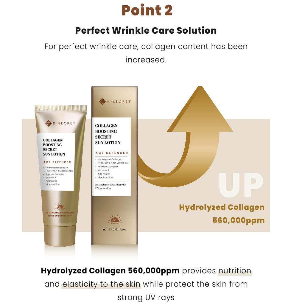 K-SECRET Солнцезащитный лосьон Collagen Boosting Secret SPF50+ PA++++ 60 мл