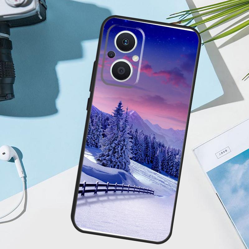 Пейзаж Зимний Свет Снежный Покров Для OPPO Reno 14 F 13F 12F 11F 10 11 12 13 Pro 7 8 Lite OPPO Find X9 X5 X6 X8 Pro Чехол
