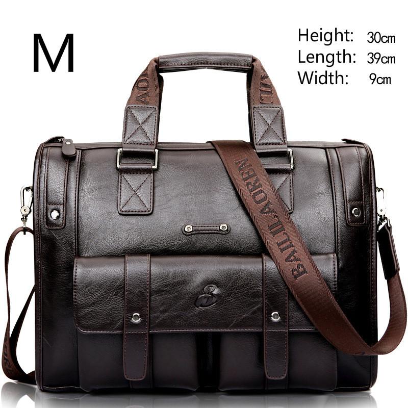 Деловой дорожный мужской портфель большой емкости из натуральной кожи с ручками и наплечным ремнем