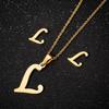 English Letter Necklace & Earring Set: Fashionable Jewelry for Women