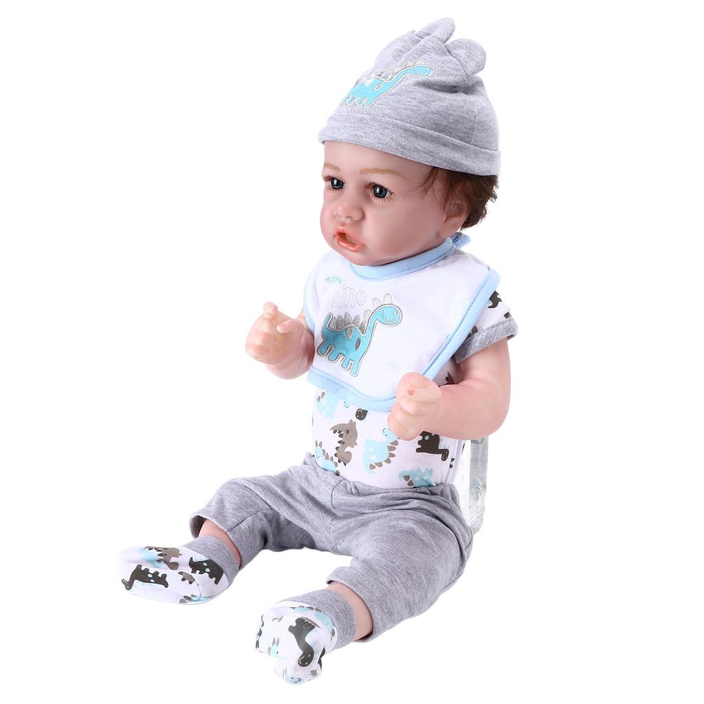 Reborn Infant Doll 22 Inch Vinyl Lifelike Newborn Baby Doll with Pacifier Toy Gift Decoration for