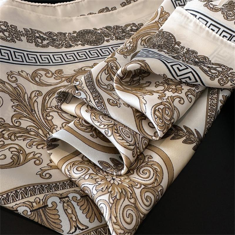 Luxury Brand Print Summer Neck Tie Shawl Silk Square Scarf Women 70cm Hair Hand Wrist Headkercheif Hijab Bandana